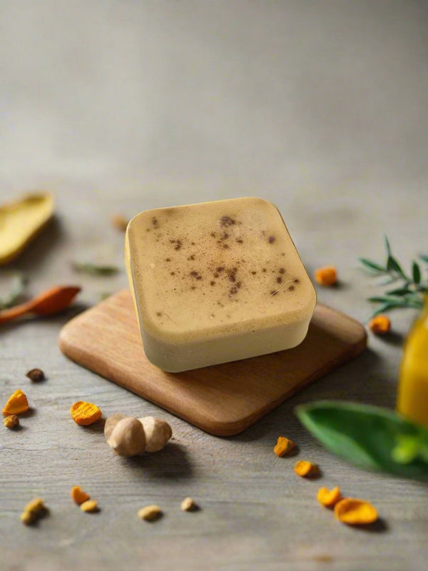 Golden Glow- Turmeric & Shea Cocoa Butters Cleansing Bar with Eco Soap Saver – Radiance for Face & Body