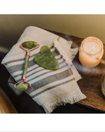 Jade Fusion Gua - Sha with Jade Roll - On - Facial Massager for Puffiness Relief & Skin Tightening - Thank Me Now